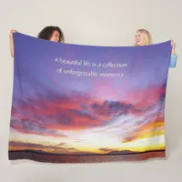 Breathtaking sunset over the sea    fleece blanket