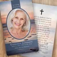 Oval Photo Ocean Memorial Prayer Card