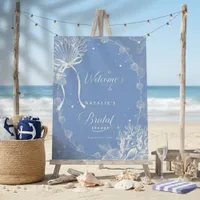 Coastal Coquette Seashell Bridal Shower Welcome Foam Board