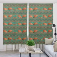 Southwest Javelina Family Copper Teal 50x84 Inch Blackout Curtains