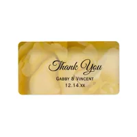 Yellow Rose Floral Wedding Thank You Favor Tags