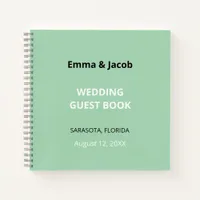 Modern Mint Green Wedding Guest Book