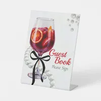 Sangria & Sass Guest Book Bridal shower  Pedestal Pedestal Sign