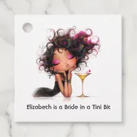 A Bride in a Tini Bit Martini Bachelorette Party Favor Tags