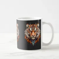 Tiger portrait, minimalistic design orange color coffee mug