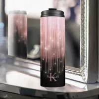 Cascading Lights Monogram Rose Gold ID789 Thermal Tumbler