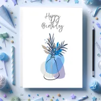 Abstract Floral Happy Birthday Greeting Card