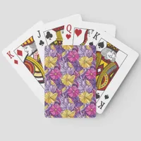 Stained Glass Abstract Purple Yellow Pink Poker Cards