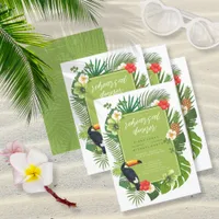 Watercolor Tropical w/Toucan Rehearsal Green ID577 Invitation