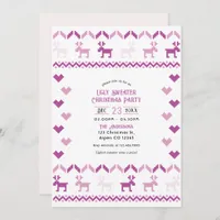 Sugarplum & Snow Knit Ugly Sweater Christmas Party Invitation