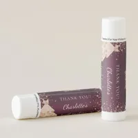 Sweet 16 burgundy rose gold glitter tiara dress lip balm