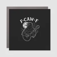 F Caw F Funny Crow Guitar Halloween Vintage Style Car Magnet