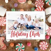 Simple Holiday Cheer Photo Holiday Card