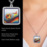 Soccer and Football Dynamics Silver Plated Necklace