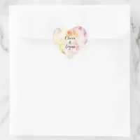 Abstract Colors of Spring Wedding Mailing Heart Sticker