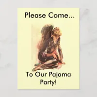 Please Come..., To Our Pajama Party! Invitation Postcard