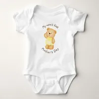 My mom's first Mother's Day cute bear yellow Baby Bodysuit