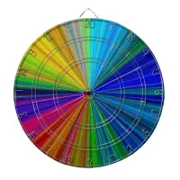 Circular Gradient Rainbow Dartboard With Darts