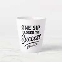 Motivational success quote black latte mug