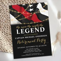 Legend Thin Red Line Firefighter Retirement Invitation