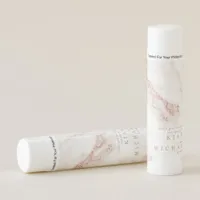 Modern Marble Glitter Wedding Rose Gold ID816 Lip Balm