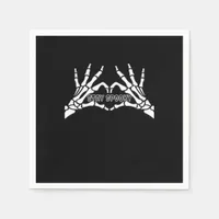 Skeleton Heart And Hands Classic Design  Napkins