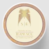 Art Deco Butterfly Pink Gold "Thank You" Wedding Mini Candle Favors
