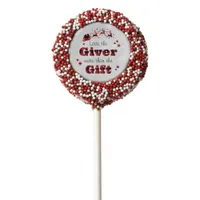 Christmas Inspirational Quote Santa Sleigh Chocolate Covered Oreo Pop