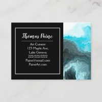 Blue, White and Black Swirl Waves Business Card