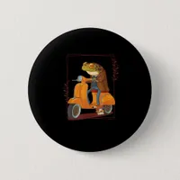 Frog  Scooter Mushroom Goblincore Academia Aesthet Button