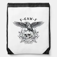 F-Caw-F Funny Crow Halloween Vintage Design Drawstring Bag