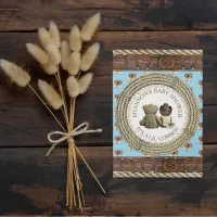 Lil' Cowboy Rustic Country and Western Baby Shower Invitation