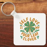 Self Love Four Leaf Clover Keychain -Inspirational