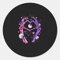 Heart Skeleton Hands - Halloween Pastel Goth Eyeba Classic Round Sticker