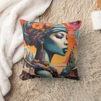 "Afrofuturism: Vibrant Dreams of Heritage" Throw Pillow