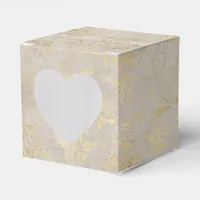 Crimson Red and Gold Vintage Damask Favor Box