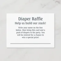 Blue Polka-Dot Diaper Raffle Instructions & Ticket Enclosure Card