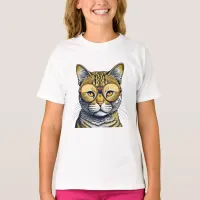 Cool Kitty Cat with Glasses T-Shirt