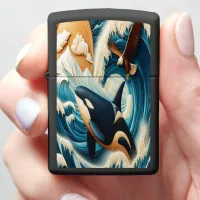 Majestic Encounter: Orca and Eagle Zippo Lighter