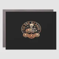 Tis Season Snowmobile Red Plaid Car Magnet