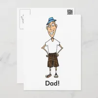 Cartoon Dad Father's Day Postcard