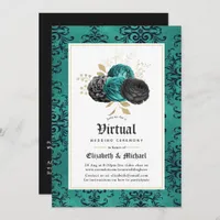 Floral Gothic Online Virtual Wedding Invitation