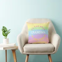 Best Grandma in the World Rainbow Colors Name Throw Pillow