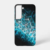 Black, Blue White Lightning Water Reflection   Samsung Galaxy S22 Case