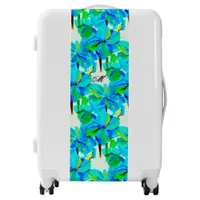 Sublime Himalayan Poppy Aqua Green Floral Pattern Luggage