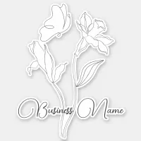 Modern Elegant Black And White Floral Sticker