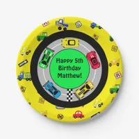 Race Car and Track Themed Boy's Birthday Party Paper Plates
