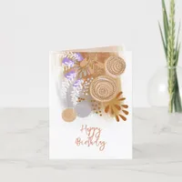 Abstract Floral Happy Birthday Greeting Card