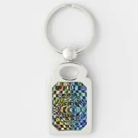 Distorted space - cubes abstract keychain