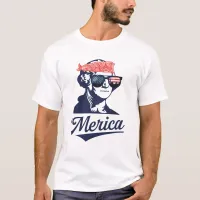 Merica George Washington Funny Patriotic T-Shirt